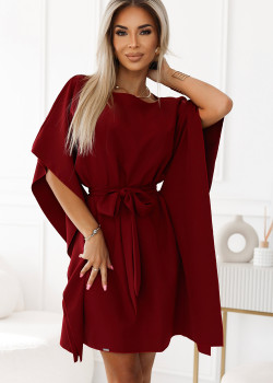 Широка рокля в бордо 287-34