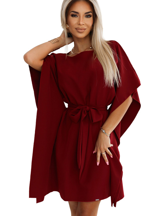 Широка рокля в бордо 287-34