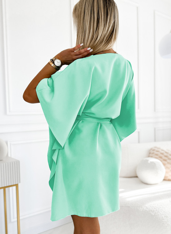 Широка рокля в цвят мента 287-31