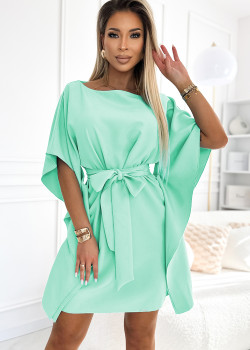 Широка рокля в цвят мента 287-31