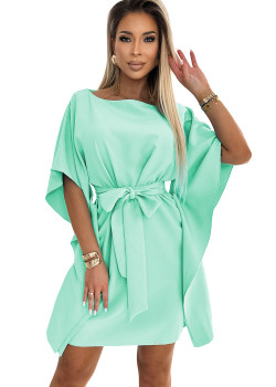 Широка рокля в цвят мента 287-31