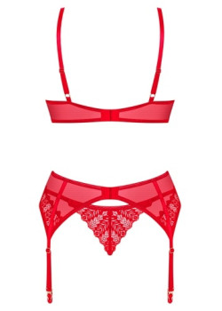 Секси комплект от три части INGRIDIA в червен цвят