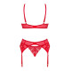 Секси комплект от три части INGRIDIA в червен цвят