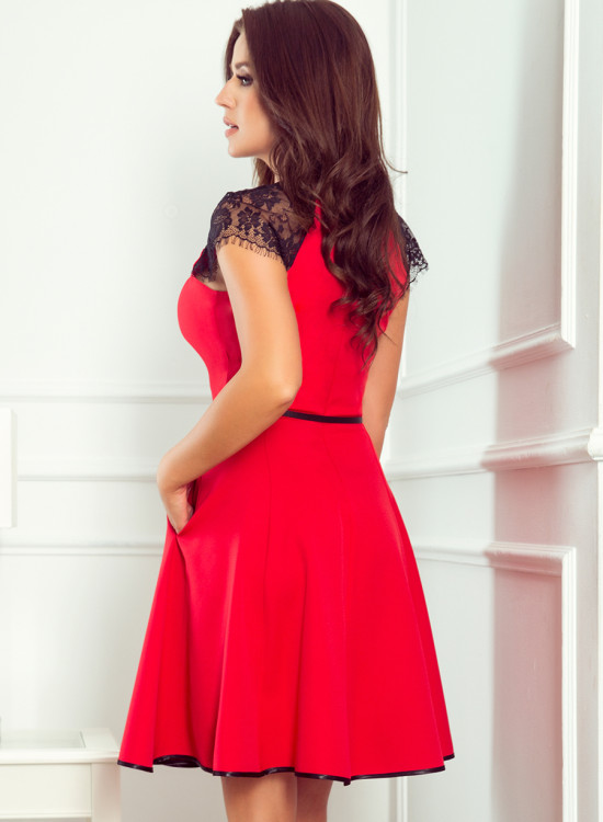 Елегантна червена рокля 254-2