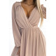 Ефирна миди рокля в бежов цвят 538-1