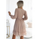 Ефирна миди рокля в бежов цвят 538-1