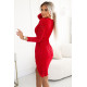 Елегантна дантелена рокля в червен цвят 170-16