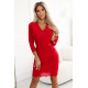 Елегантна дантелена рокля в червен цвят 170-16