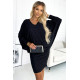 Широка рокля с дълги ръкави в черно 402-5