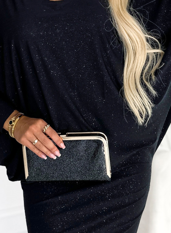 Широка рокля с дълги ръкави в черно 402-5