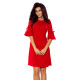 Червена рокля с разкроени ръкави 217-1
