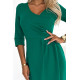 Дамска миди рокля в зелено 255-4