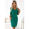 Дамска миди рокля в зелено 255-4