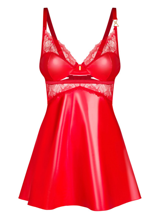 Aliosa Секси нощница с прашки в червено