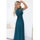 Дълга зелена рокля с брокат 635-1