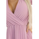 Плисирана рокля с дълъг ръкав в цвят пудра 313-16