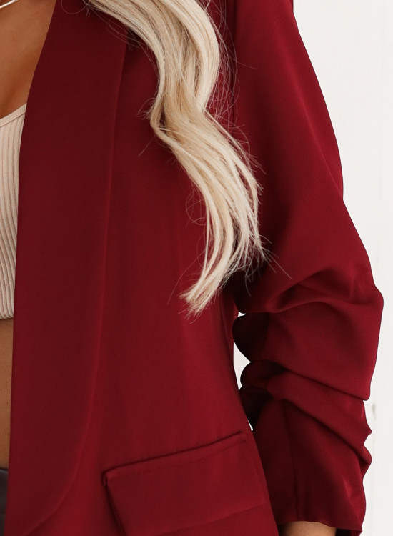 Класическо сако в цвят бордо с набор на ръкавите 588-4