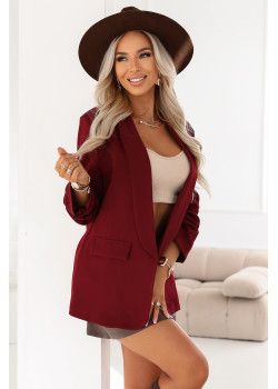 Класическо сако в цвят бордо с набор на ръкавите 588-4
