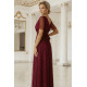 Дълга рокля с брокат в цвят бордо 635-5