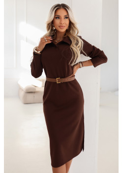 Елегантна кафява рокля 649-1