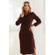 Елегантна кафява рокля 649-1