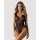 Черно мрежесто боди с отворено дъно B112