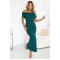 Елегантна дълга рокля в зелен цвят 644-1