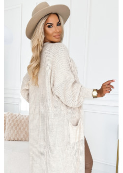 627-1 Дълга мека жилетка в бежово