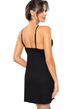 Gabi нощница с дантела, черен цвят