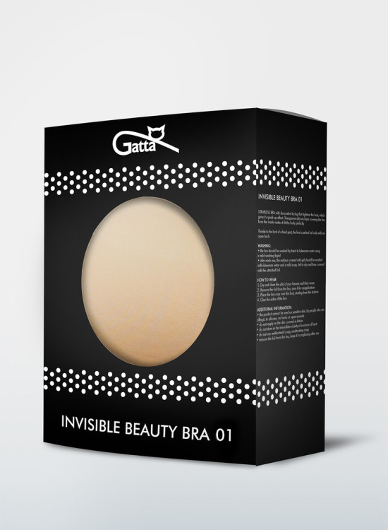Безшевен сутиен BIUSTONOSZ SAMONOŚNY INVISIBLE BEAUTY BRA 01 Beige