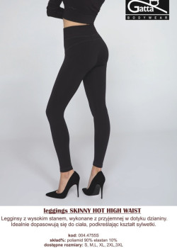 Дамски безшевен клин LEGGINGS SKINNY HOT HIGH WAIST-3XL BLACK