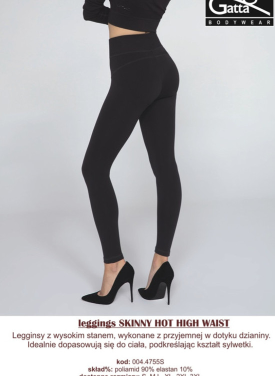 Дамски безшевен клин LEGGINGS SKINNY HOT HIGH WAIST Black