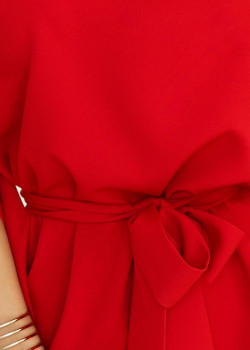 Широка рокля в ярко червен цвят 287-35