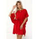 Широка рокля в ярко червен цвят 287-35