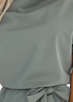 240-4 Асиметрична рокля в зелен цвят