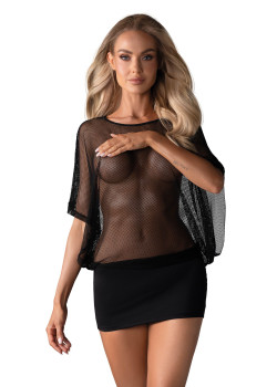 Нощница Koszulka-Punker-stringi-GRATIS-Black