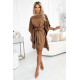Широка рокля в кафяв цвят , модел 287-39.