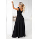 Елегантна дълга рокля в черен цвят 643-2