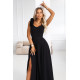 Елегантна дълга рокля в черен цвят 643-2