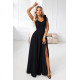 Елегантна дълга рокля в черен цвят 643-2