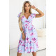 425-14 Елегантна рокля с цветен принт