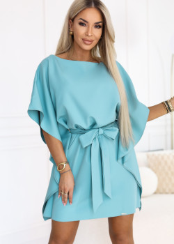 Широка рокля в син цвят, модел 287-40