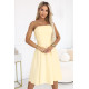 Елегантна рокля без презрамки в жълт цвят 641-3