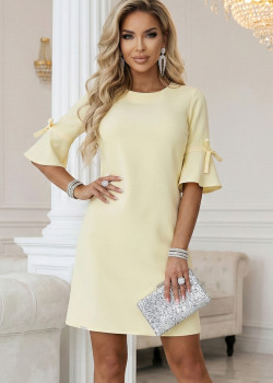Ежедневна рокля в жълт цвят, модел 217-12