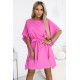 Широка рокля в розов цвят, модел 287-42