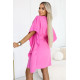 Широка рокля в розов цвят, модел 287-42