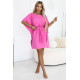 Широка рокля в розов цвят, модел 287-42
