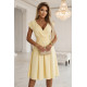 Разкроена миди рокля в жълт цвят, модел 348-13.