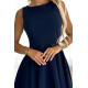 Официална асиметрична рокля в тъмносиньо 397-2