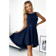 Официална асиметрична рокля в тъмносиньо 397-2
